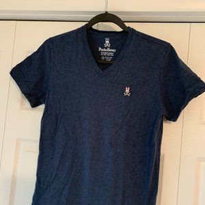 Psycho Bunny V Neck T Shirt Blue